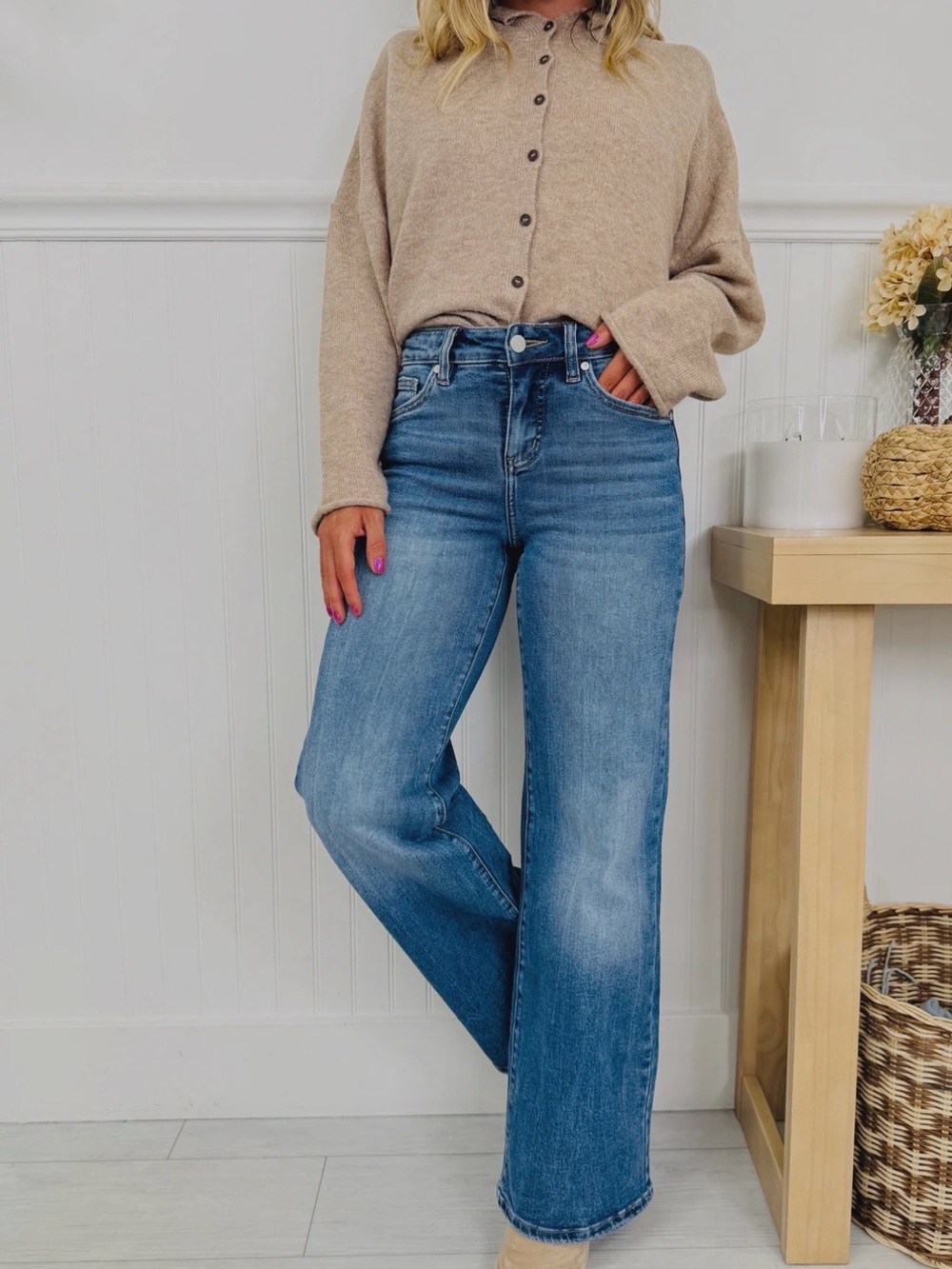Women's Straight Leg Jeans in Dark Blue Wash by Mavi